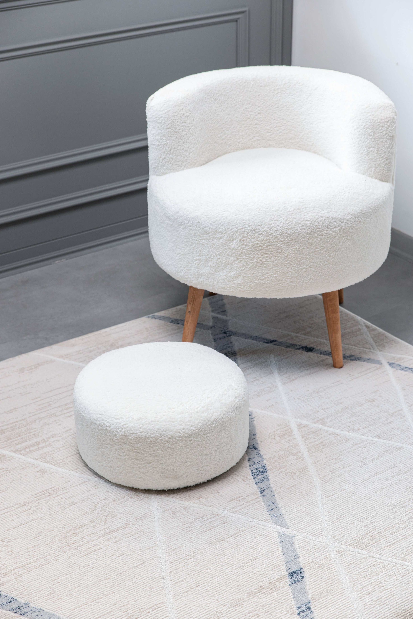 Pastoral Blue/Beige Woven Non-Slip Indoor Area Rug - Ornate Home