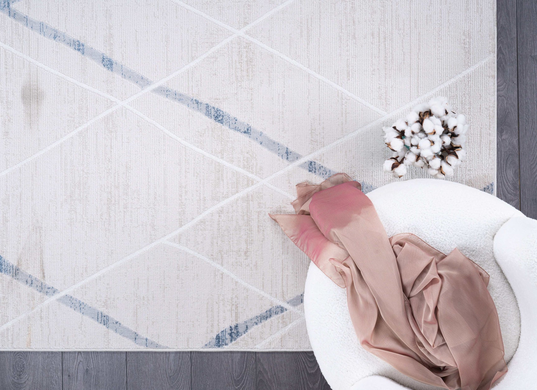 Pastoral Blue/Beige Woven Non-Slip Indoor Area Rug - Ornate Home