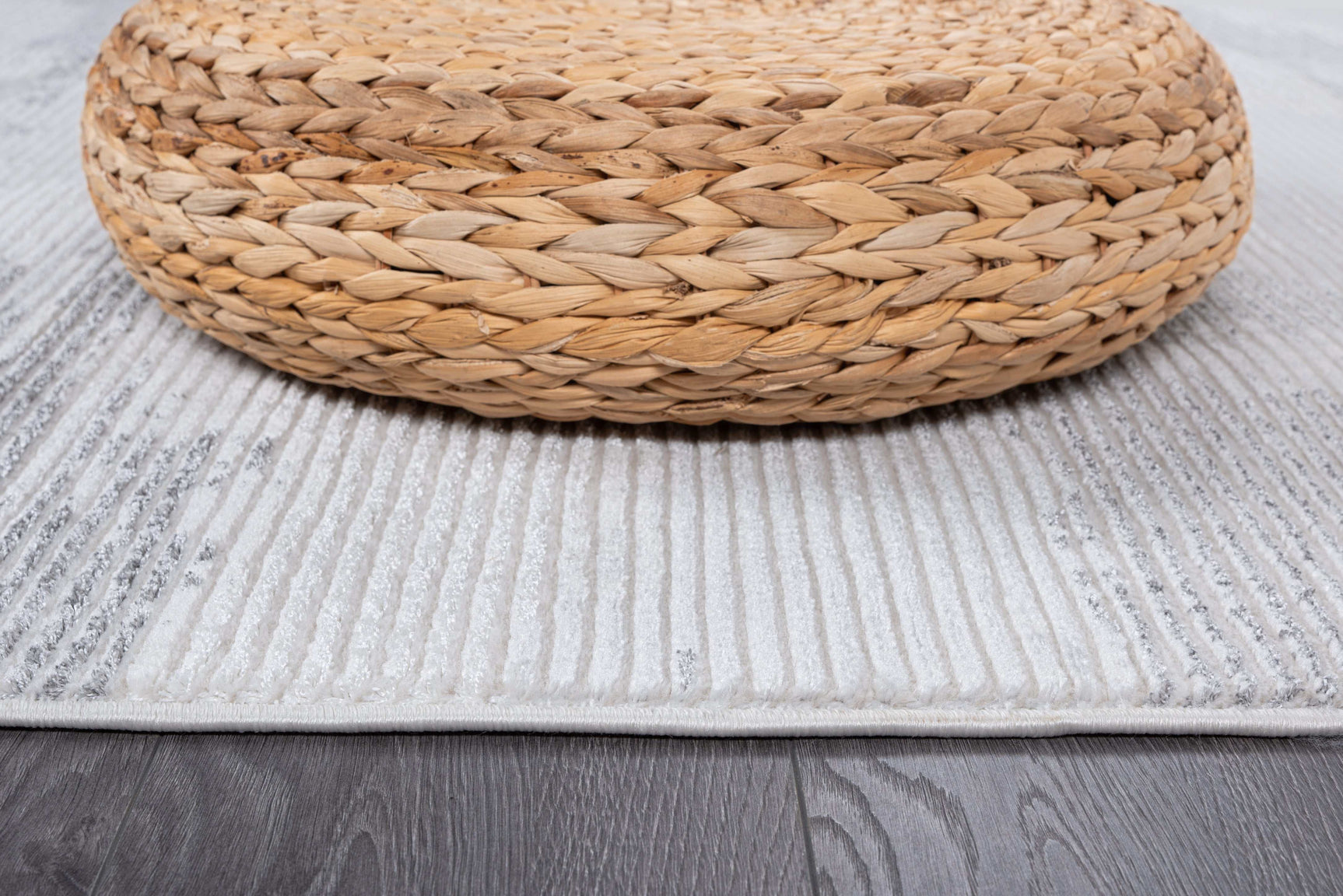 Pastoral Gray/White Woven Non-Slip Indoor Area Rug - Ornate Home