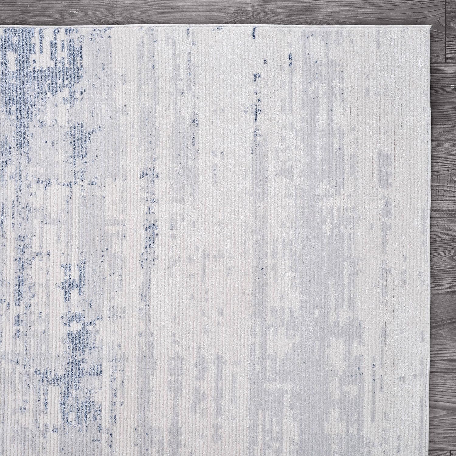 Pastoral White/Blue Woven Non-Slip Indoor Area Rug - Ornate Home