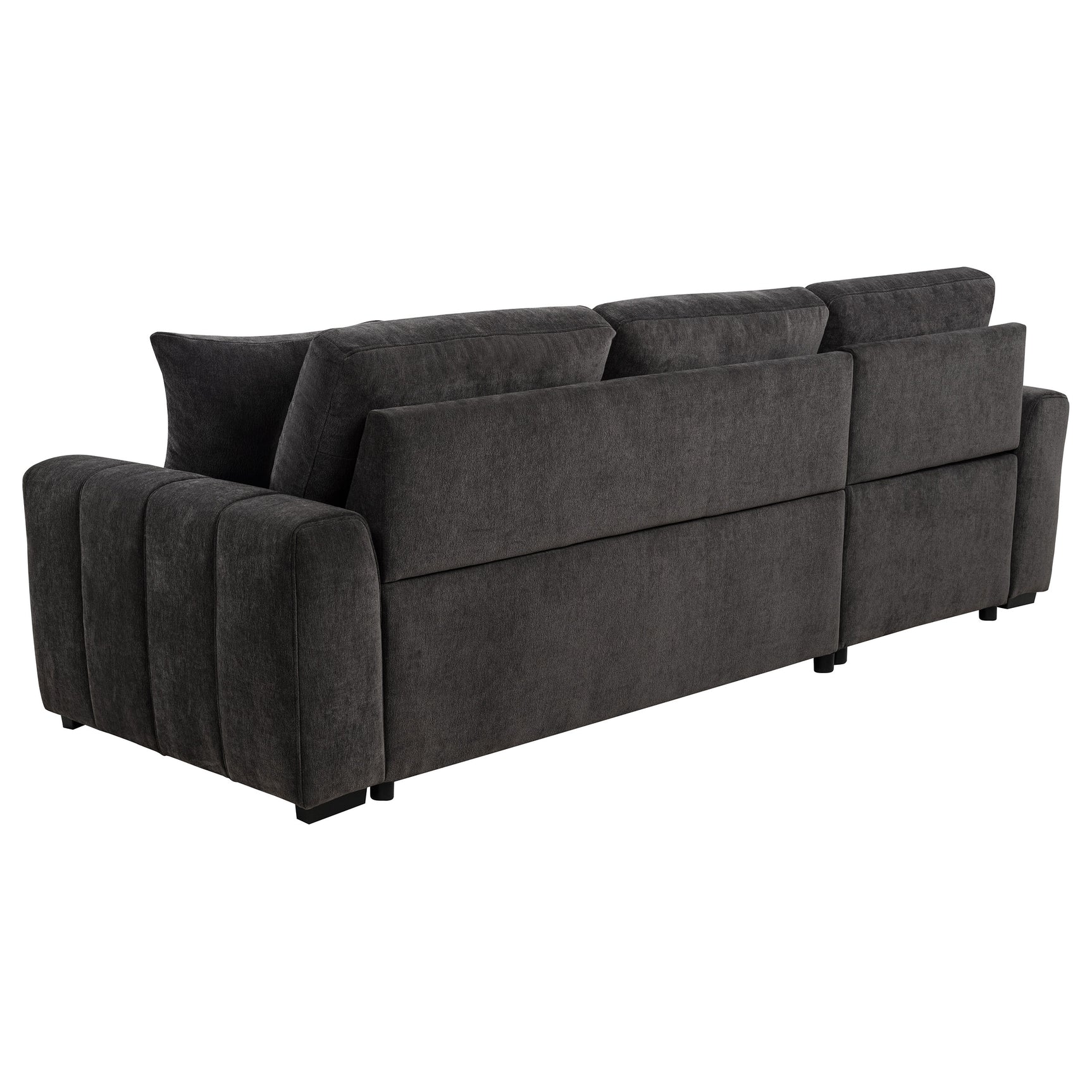 Pastrana Charcoal Grey Upholstered Sleeper Sectional Sofa LAF Chaise - Ornate Home