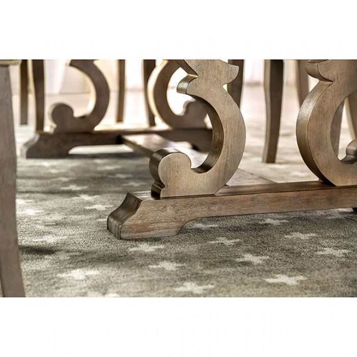 Patience Rustic Natural Tone & Beige Dining Room Set / 9pc - Ornate Home