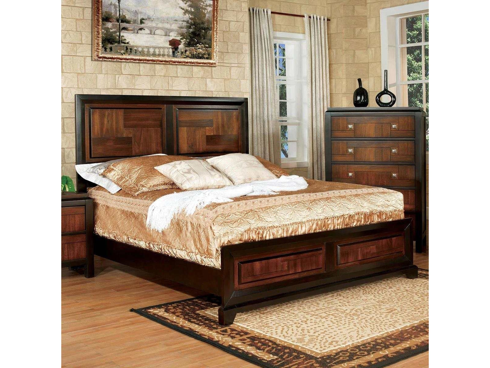 Patra Acacia & Walnut California King Bed - Ornate Home