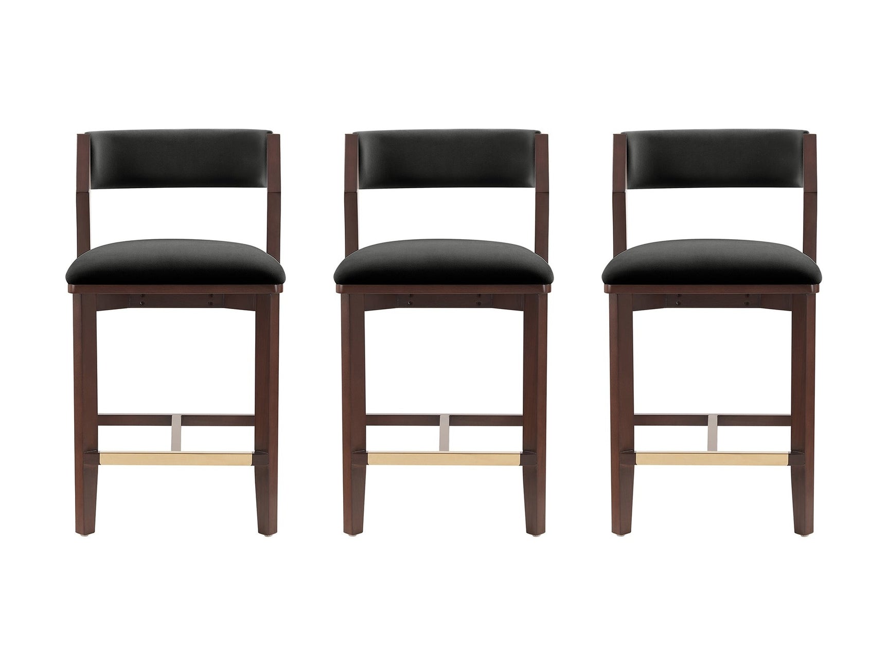 Patricia Counter Stool in Black (set of 3) - Ornate Home