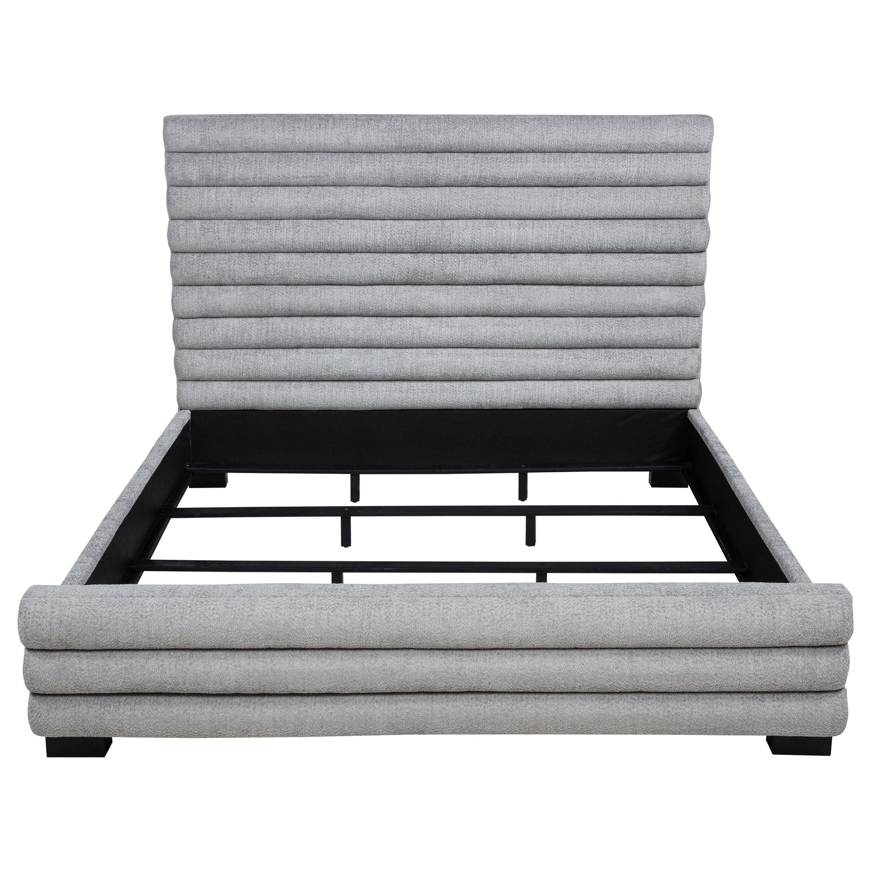 Patricia Grey 58-inch Boucle Upholstered Eastern King Bed - Ornate Home