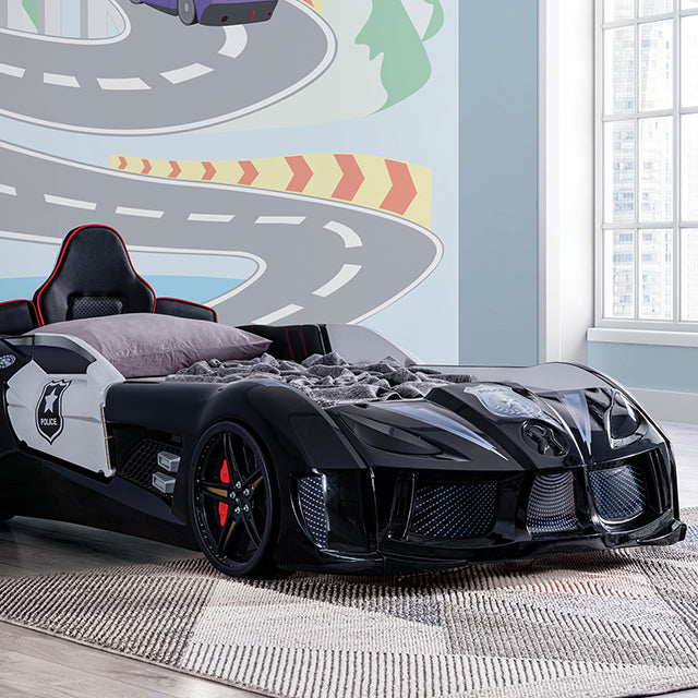 Patrolene Black/White Car Bed / Twin - Ornate Home