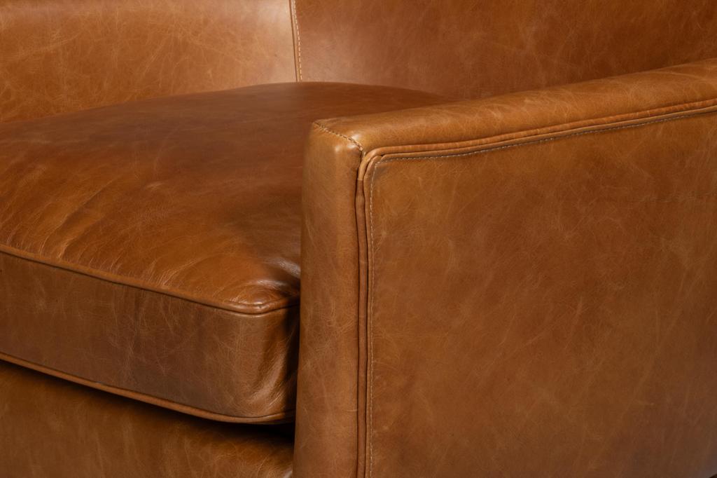 Patron Brown Highback Leather Chair - Ornate Home