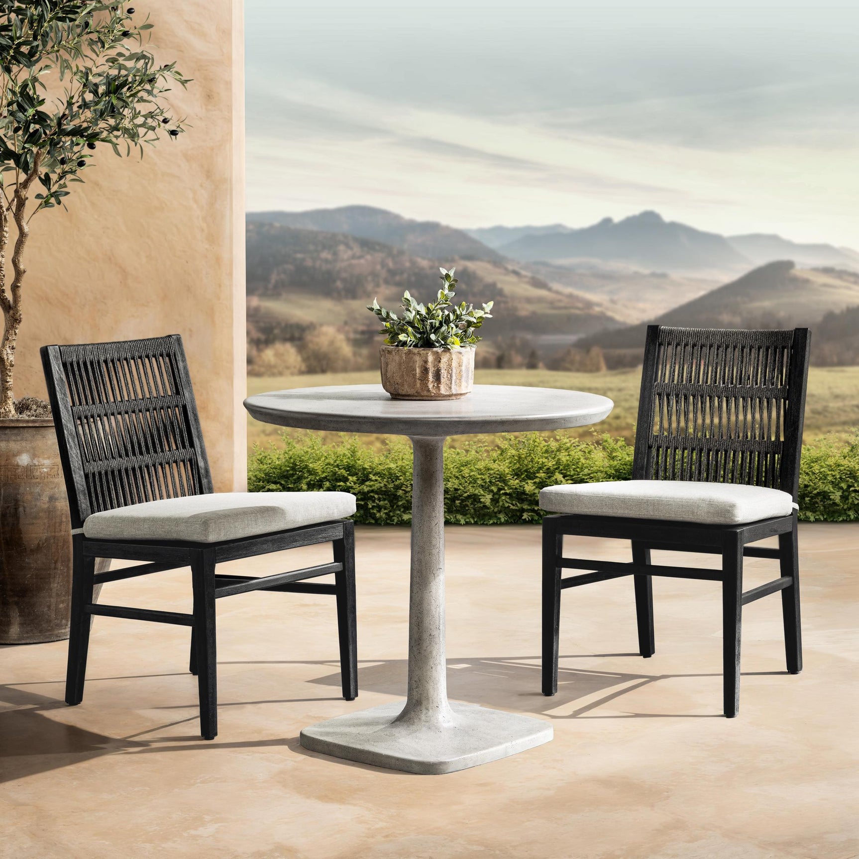 Paulina Light Gray Outdoor Bistro Table - Ornate Home