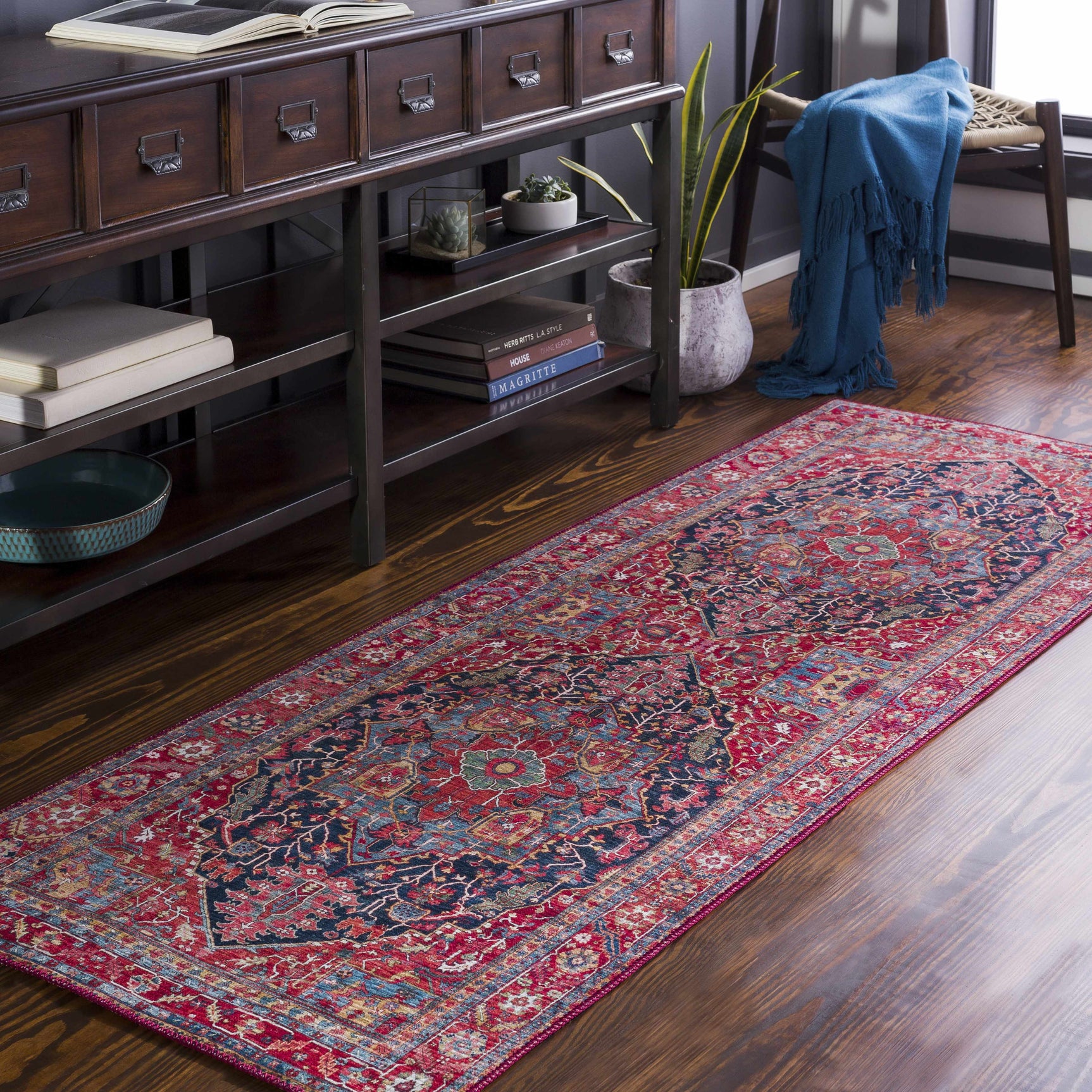 Pauline Red Medallion Performance Rug - Ornate Home