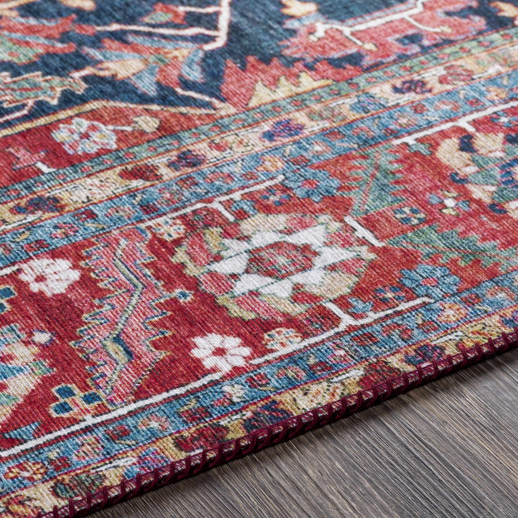 Pauline Red Medallion Performance Rug - Ornate Home