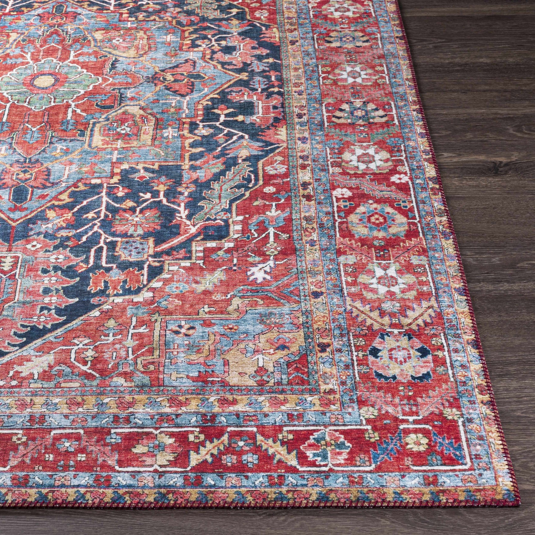 Pauline Red Medallion Performance Rug - Ornate Home