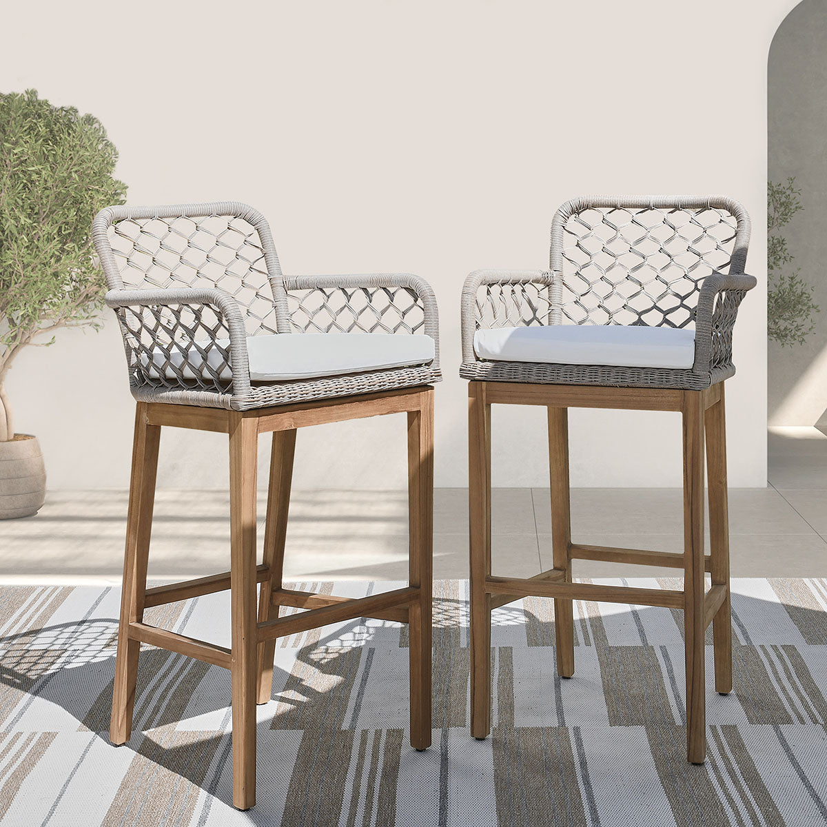 Paulo Gray Bar Stool - Ornate Home