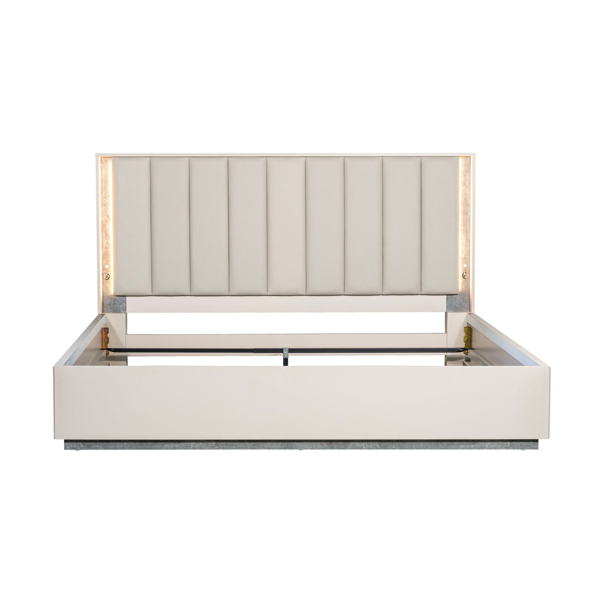 Pavira Stone/Taupe Bed with LED Lights - Ornate Home