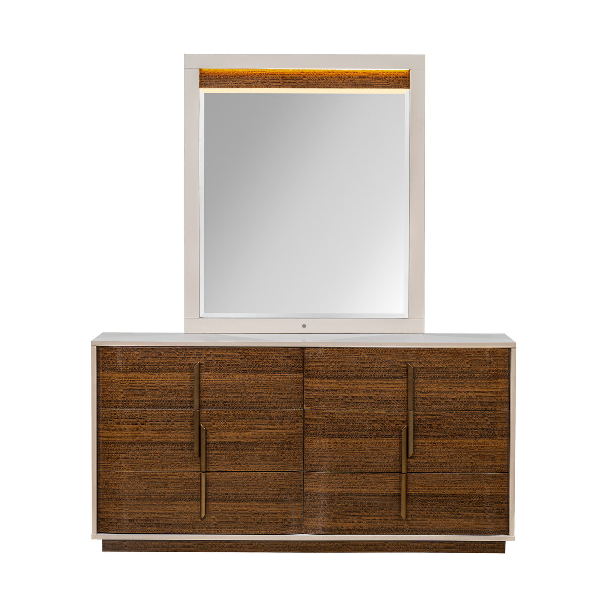 Pavira Walnut Dresser with Mirror