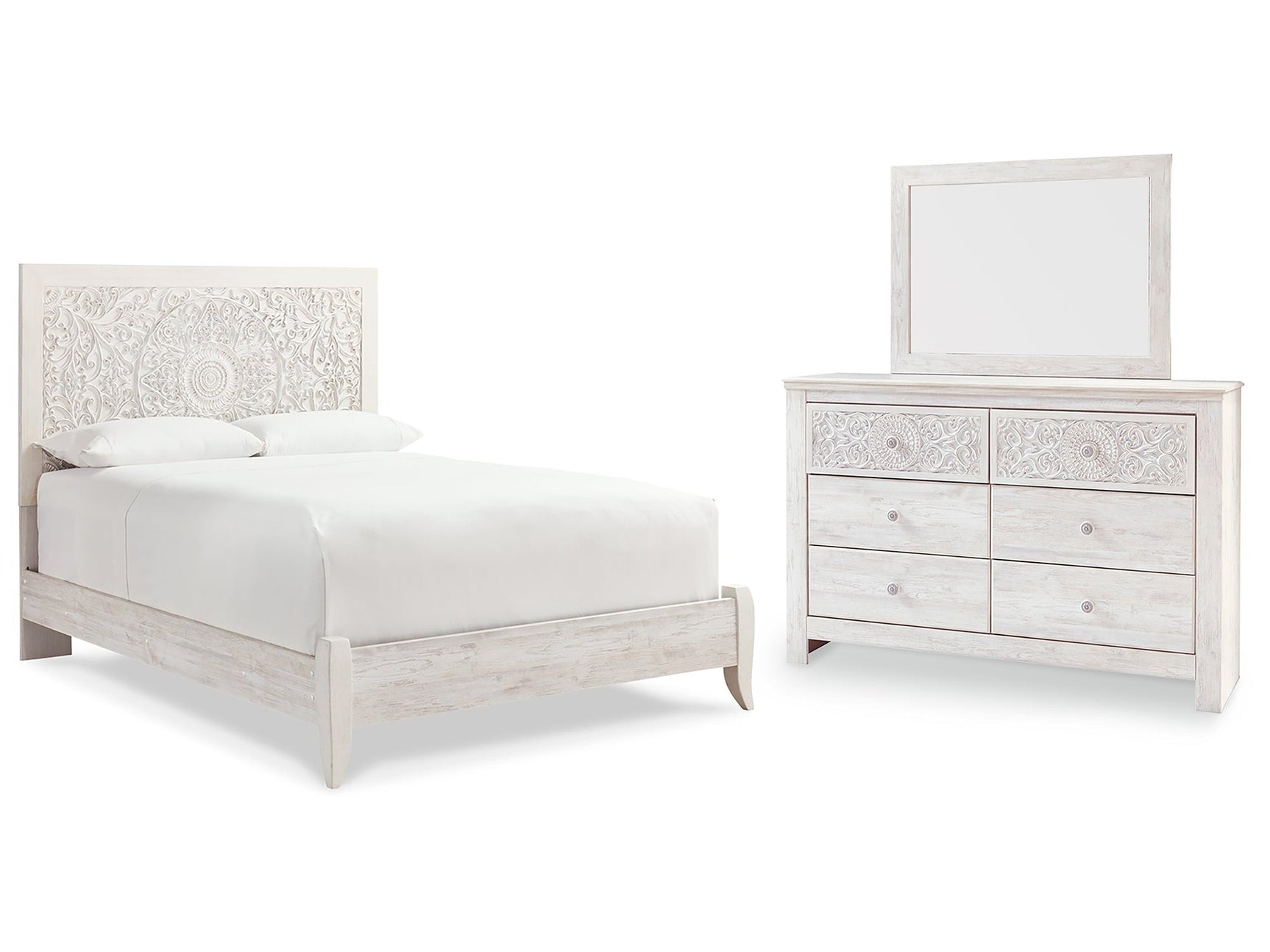 Paxberry Queen Panel Bedroom Set with Dresser and Mirror - Ornate Home