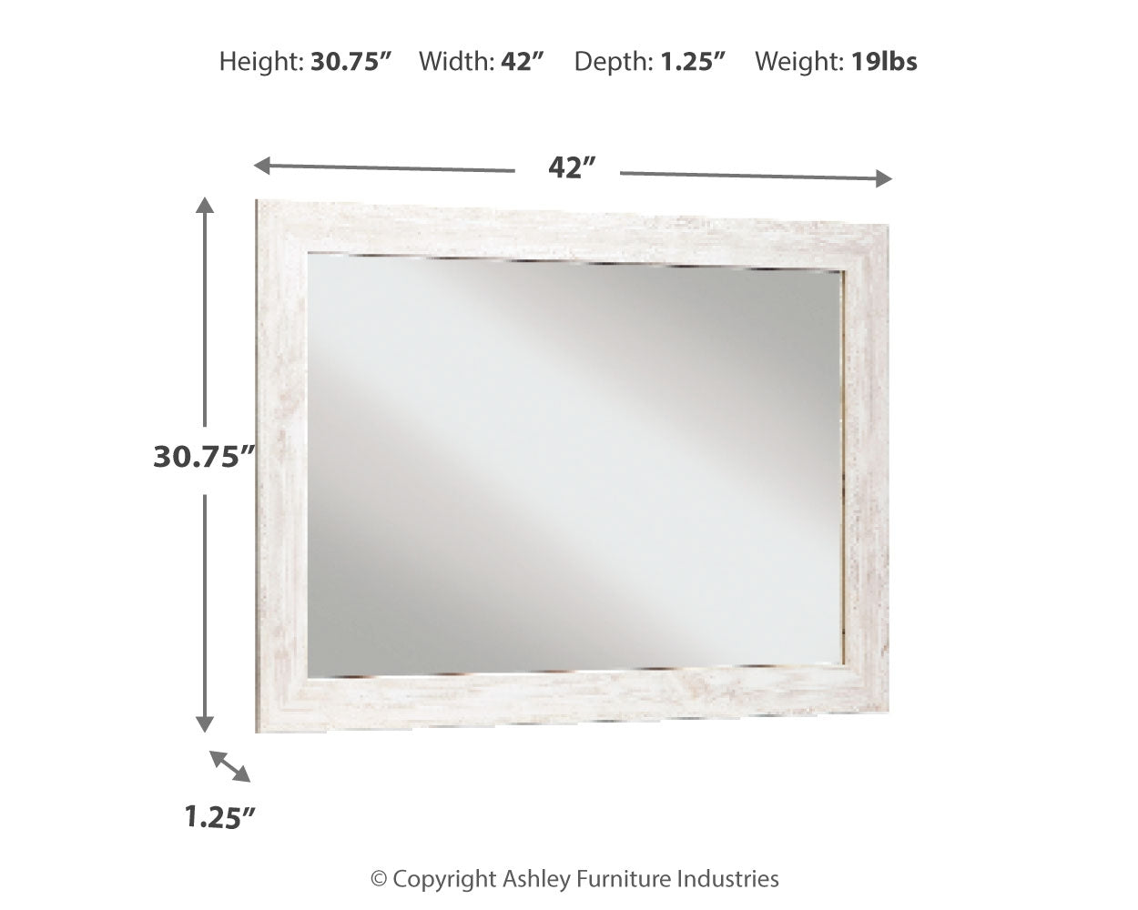 Paxberry Whitewash Bedroom Mirror (Online Special Price) - Ornate Home