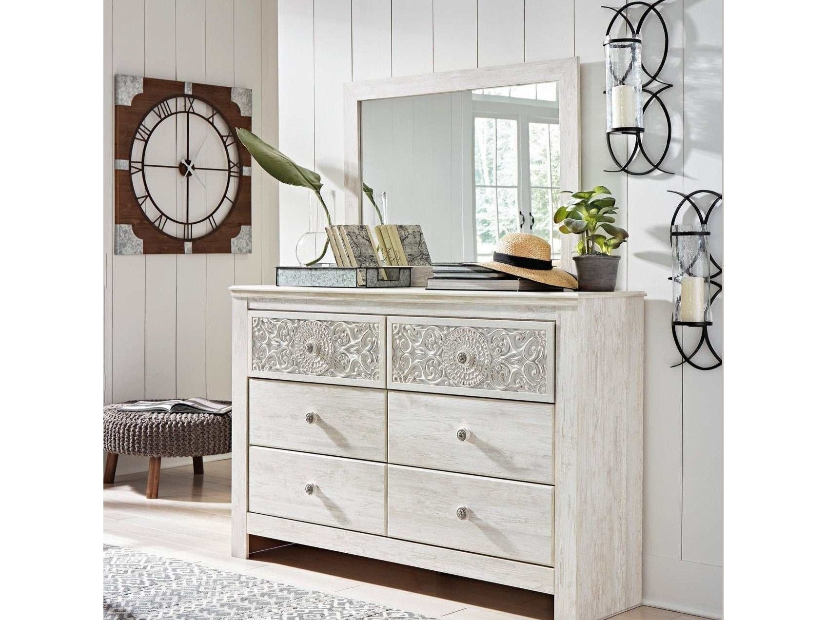Paxberry Whitewash Dresser & Mirror - Ornate Home