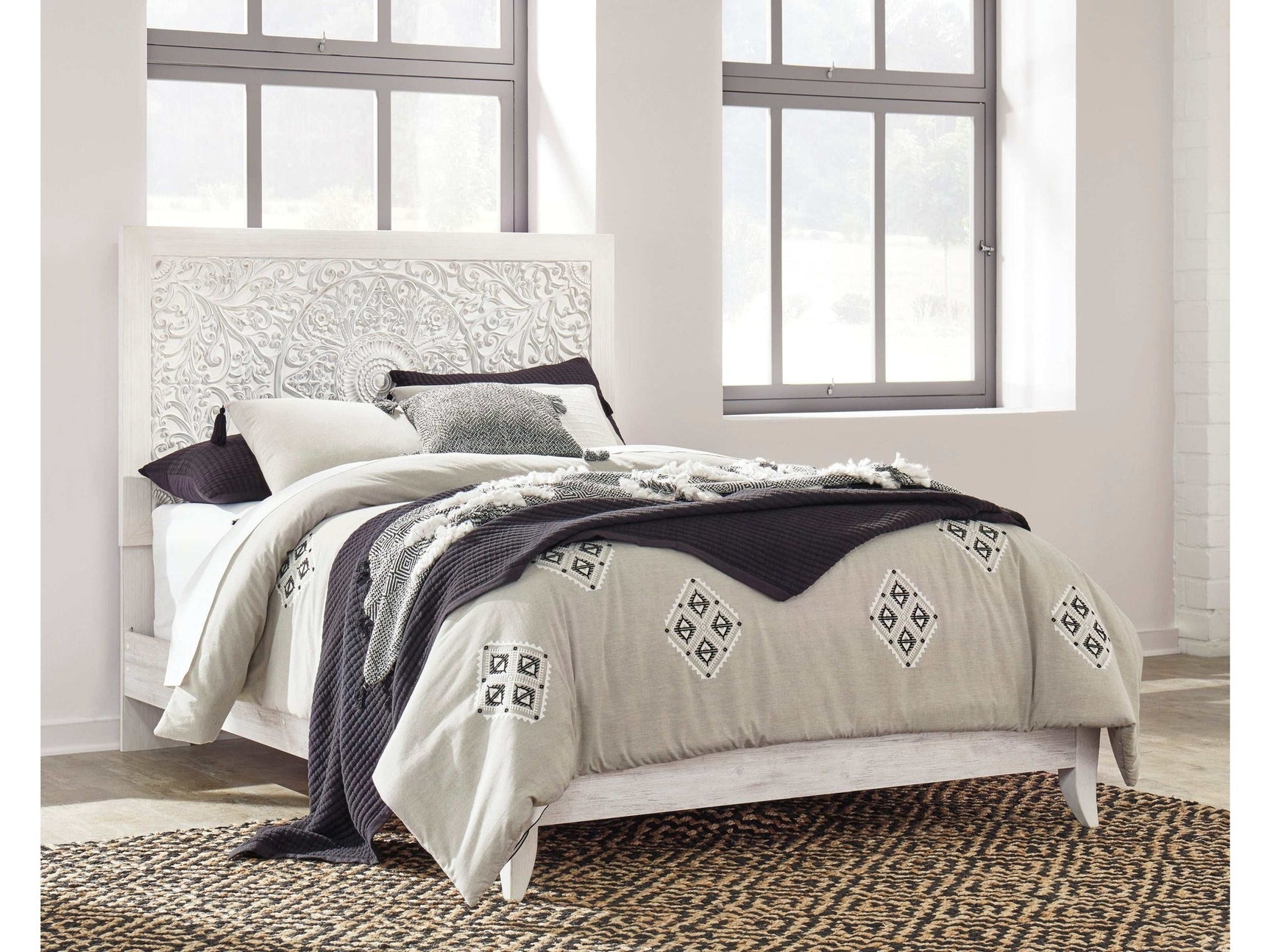 Paxberry Whitewash Queen Panel Bed - Ornate Home