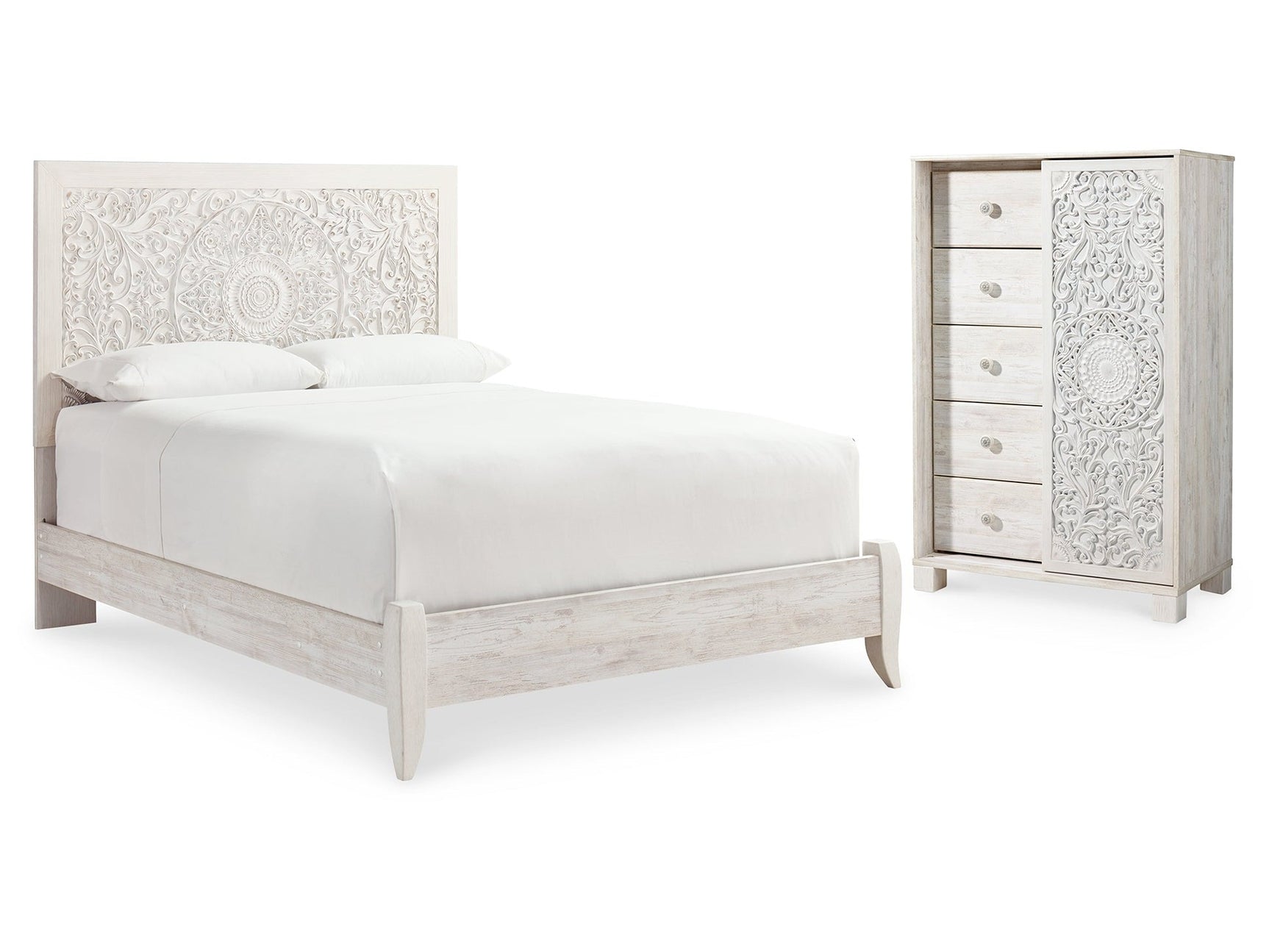 Paxberry Whitewash Queen Panel Bedroom Set with Chest (Online Special Price) - Ornate Home