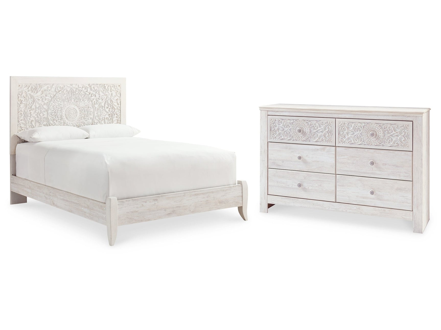Paxberry Whitewash Queen Panel Bedroom Set with Dresser (Online Special Price) - Ornate Home