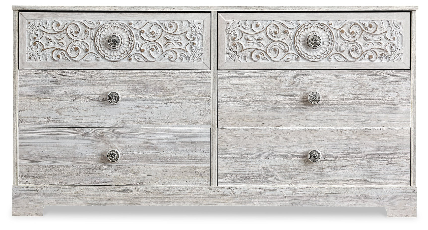 Paxberry Whitewash Six Drawer Dresser - Ornate Home