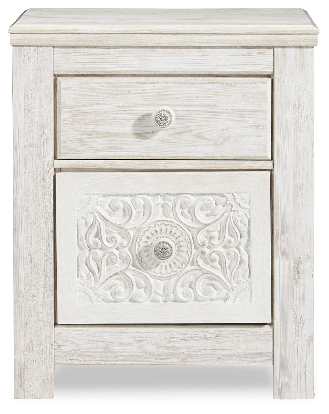 Paxberry Whitewash Twin Panel Bedroom Set with Chest and Nightstand - Ornate Home