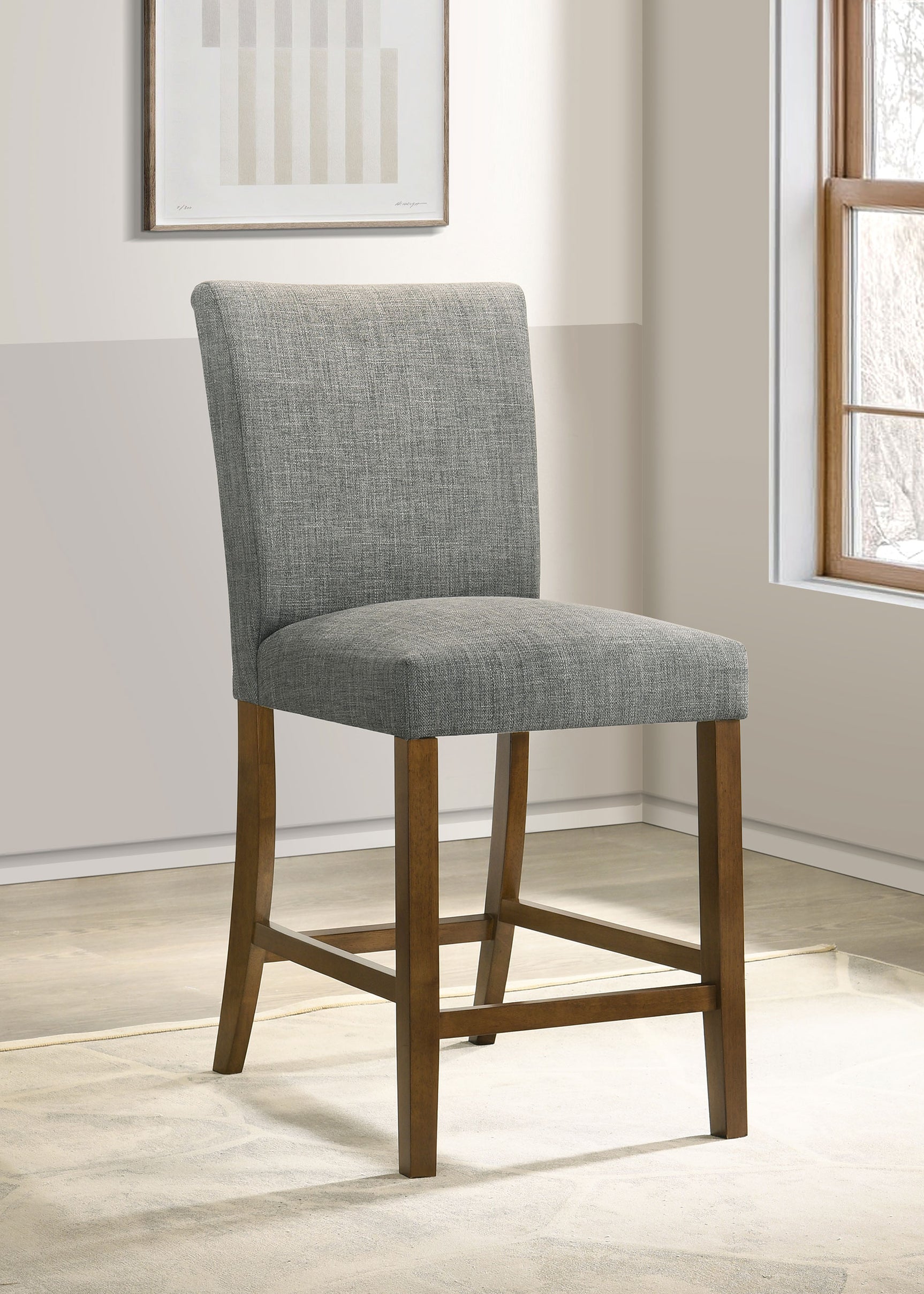 Paxton Grey/Brown Upholstered Counter Height Dining Chair (Set of 2) - Ornate Home