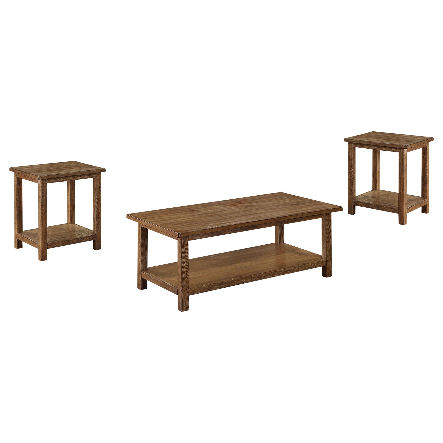 Payne Distressed Brown 3-piece Coffee and End Table Set - Ornate Home