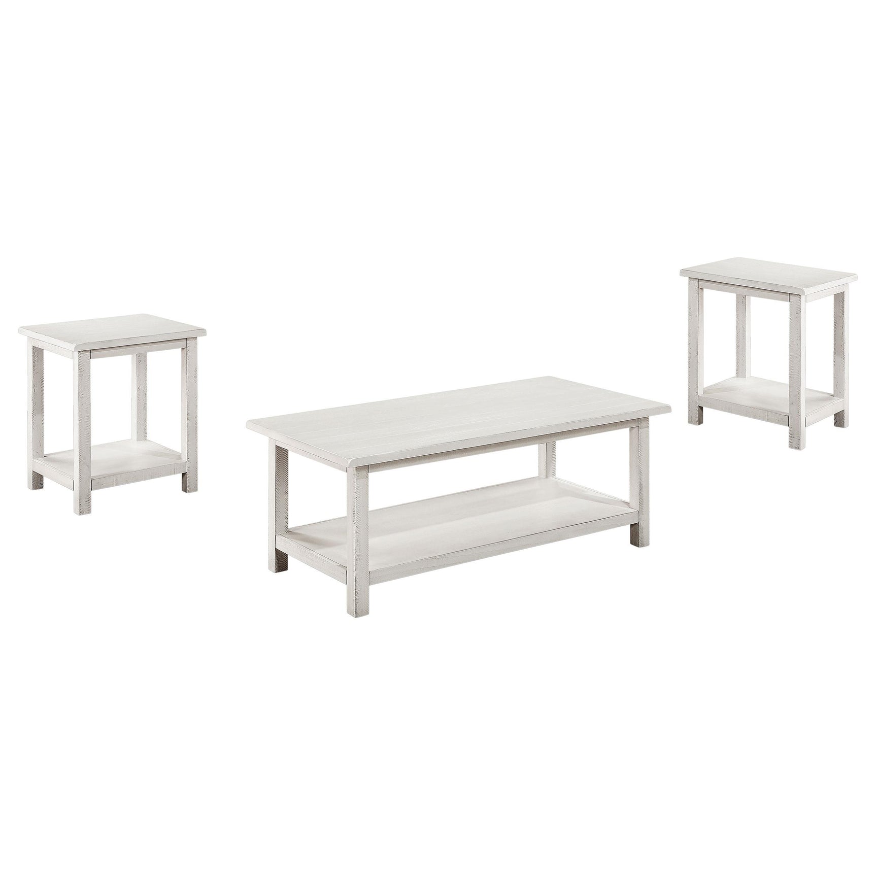 Payne Distressed White 3-piece Coffee and End Table Set - Ornate Home