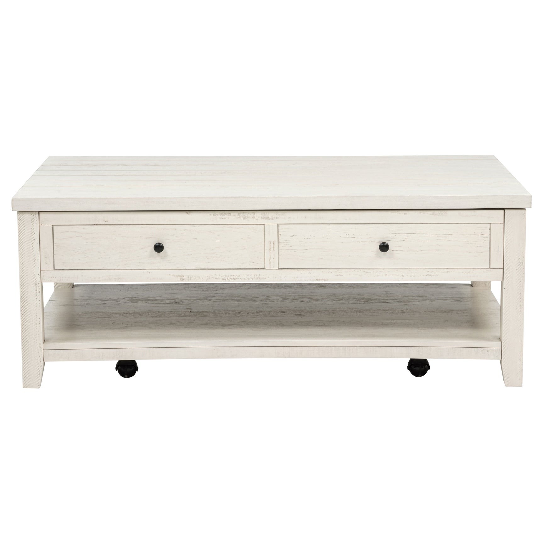 Payne Distressed White 48-inch Mobile Lift Top Coffee Table - Ornate Home