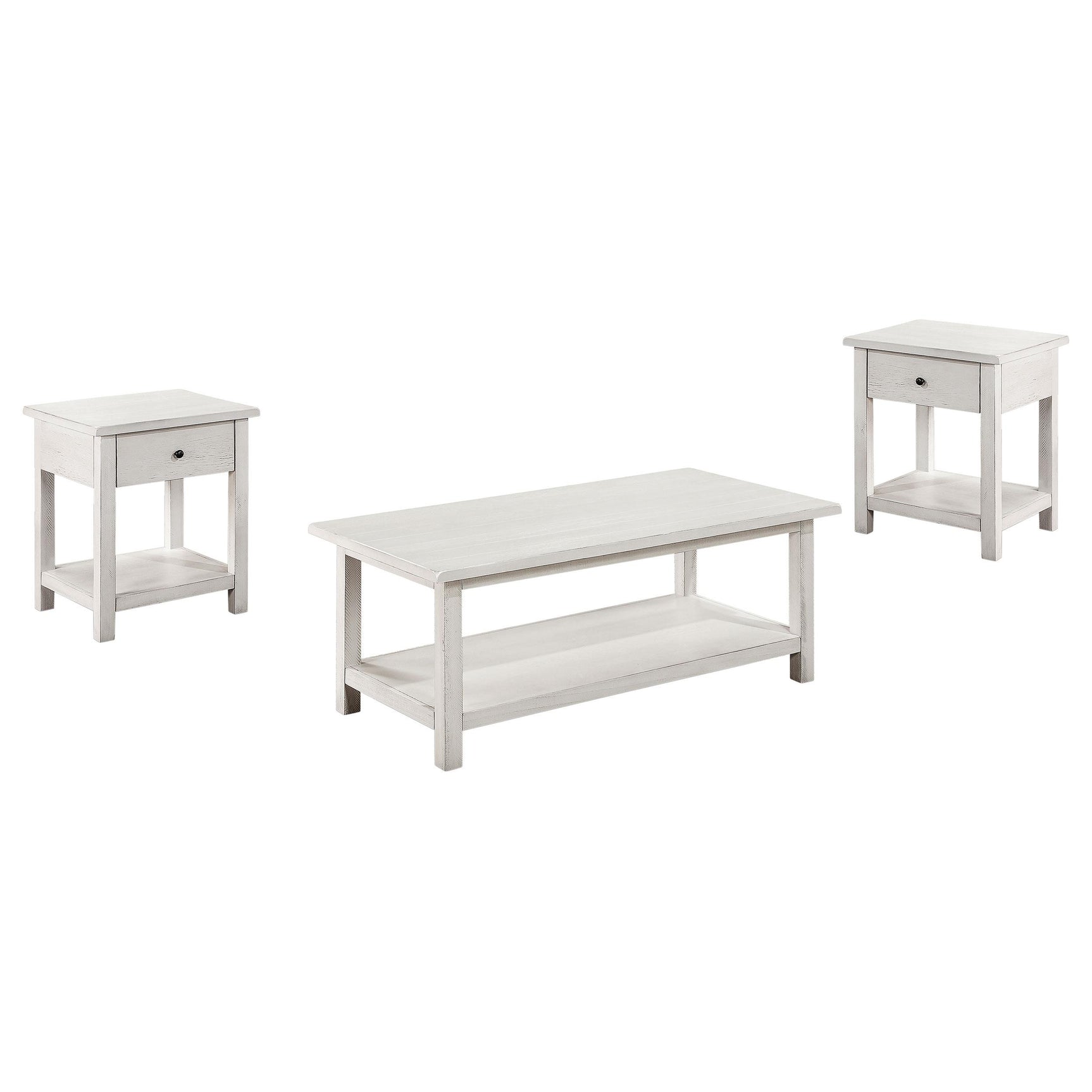 Payne White 3-piece Coffee and 1-drawer End Table Set - Ornate Home