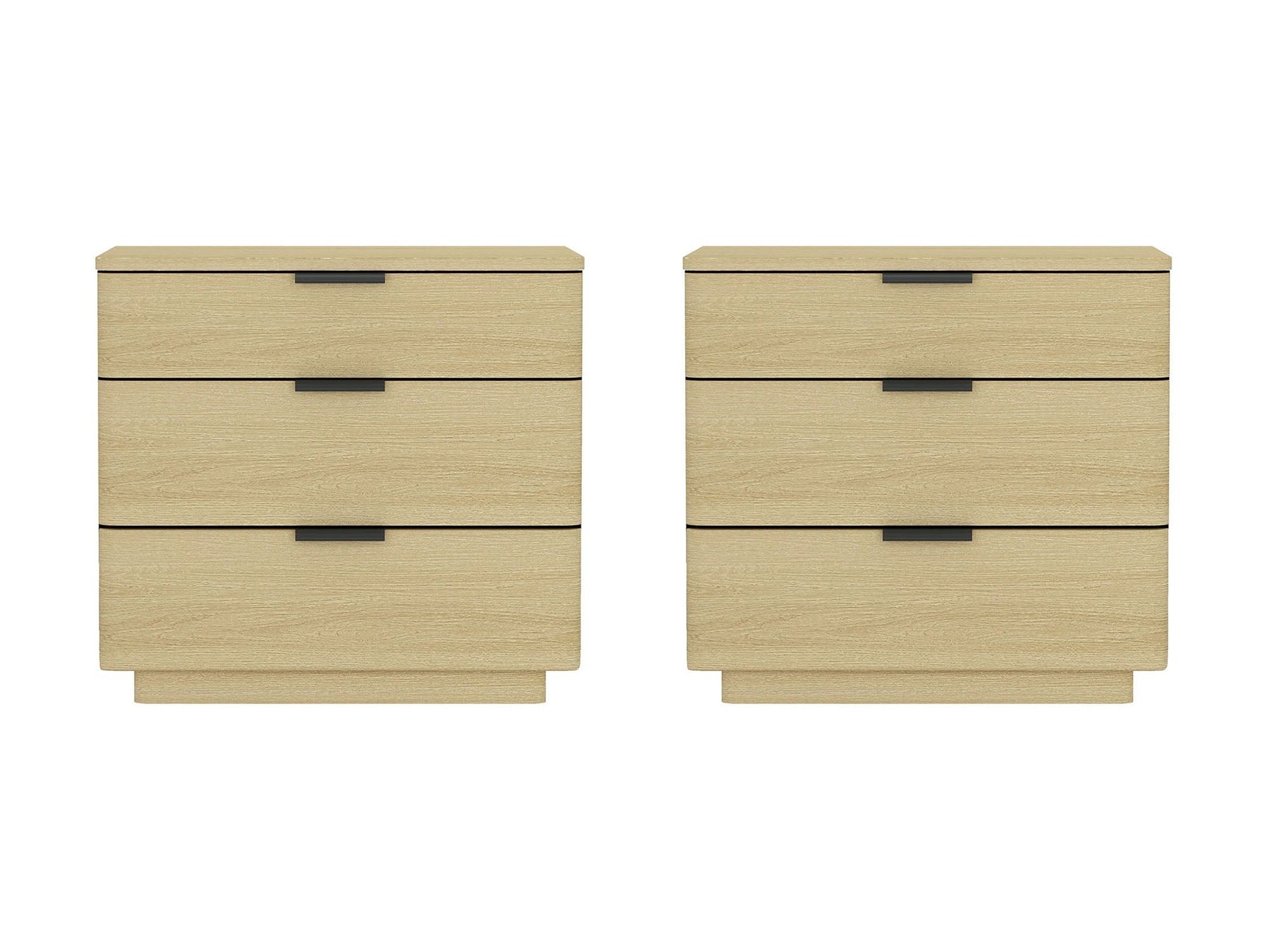 Payton Nightstand in Natural Oak and Black (set of 2) - Ornate Home