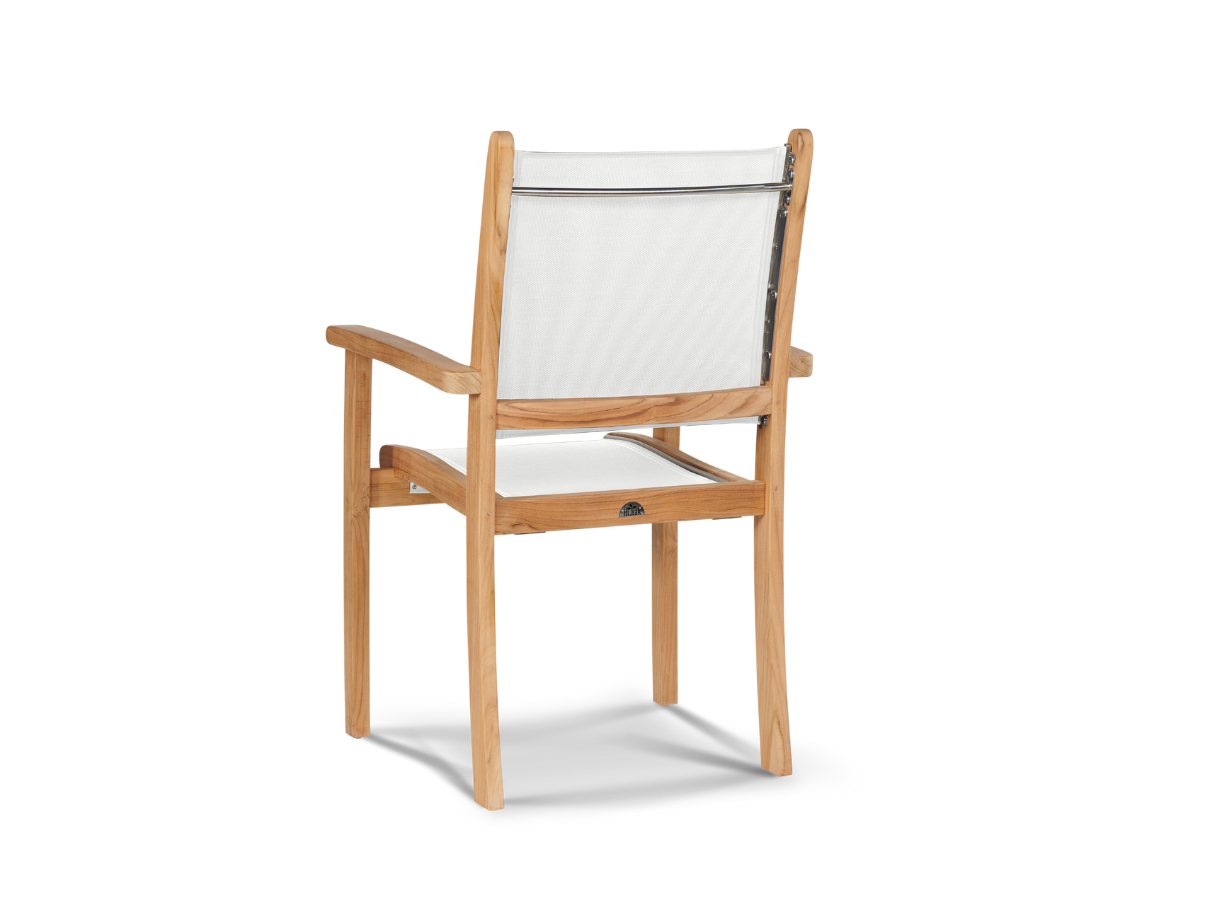 Pearl 5-Piece Square Teak White Outdoor Dining Set with Stacking Armchairs - Ornate Home