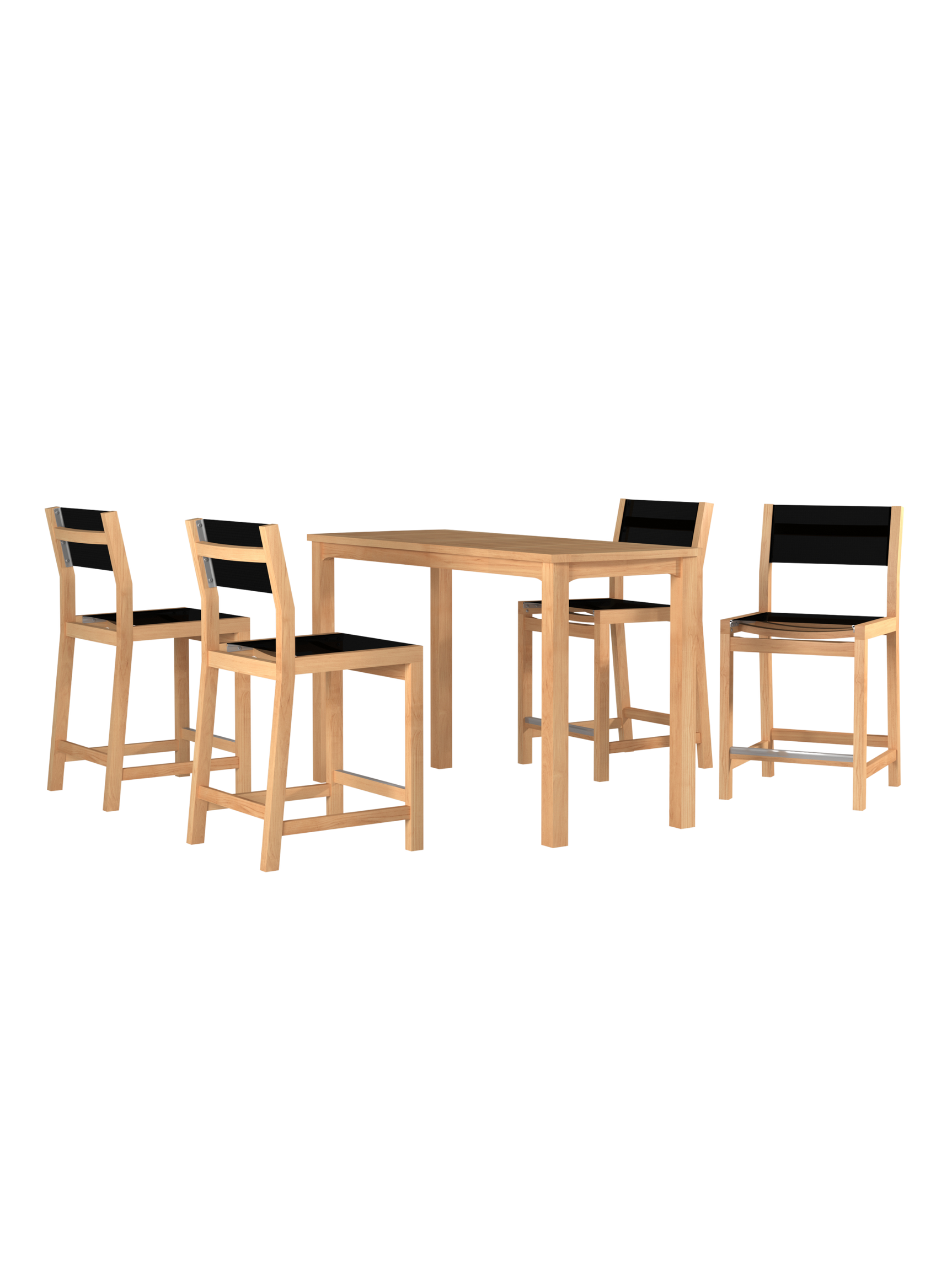 Pearl Teak Black Outdoor Counter Height Dining Chair - Ornate Home