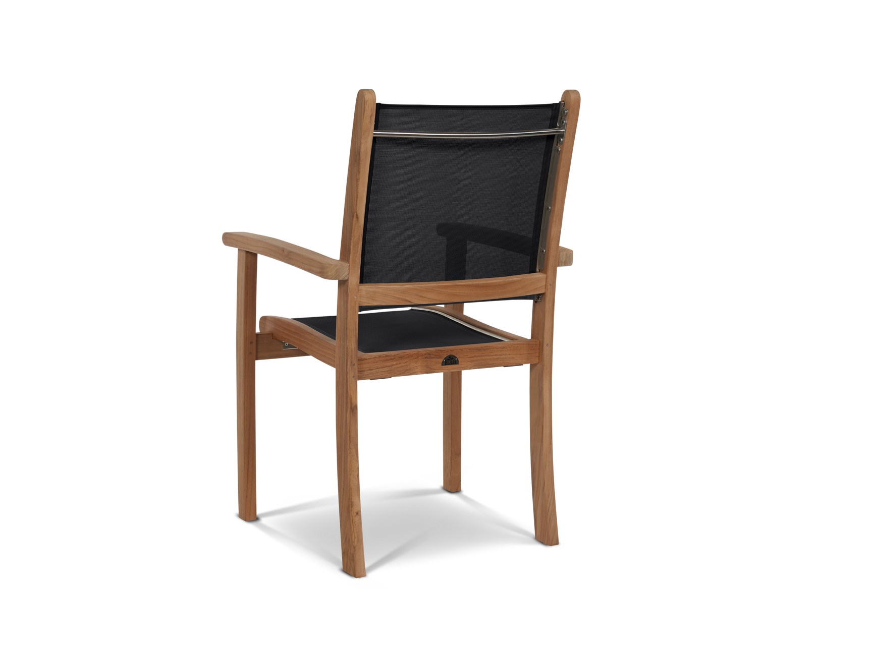 Pearl Teak Black Outdoor Dining Stacking Armchair (Set of 4) - Ornate Home