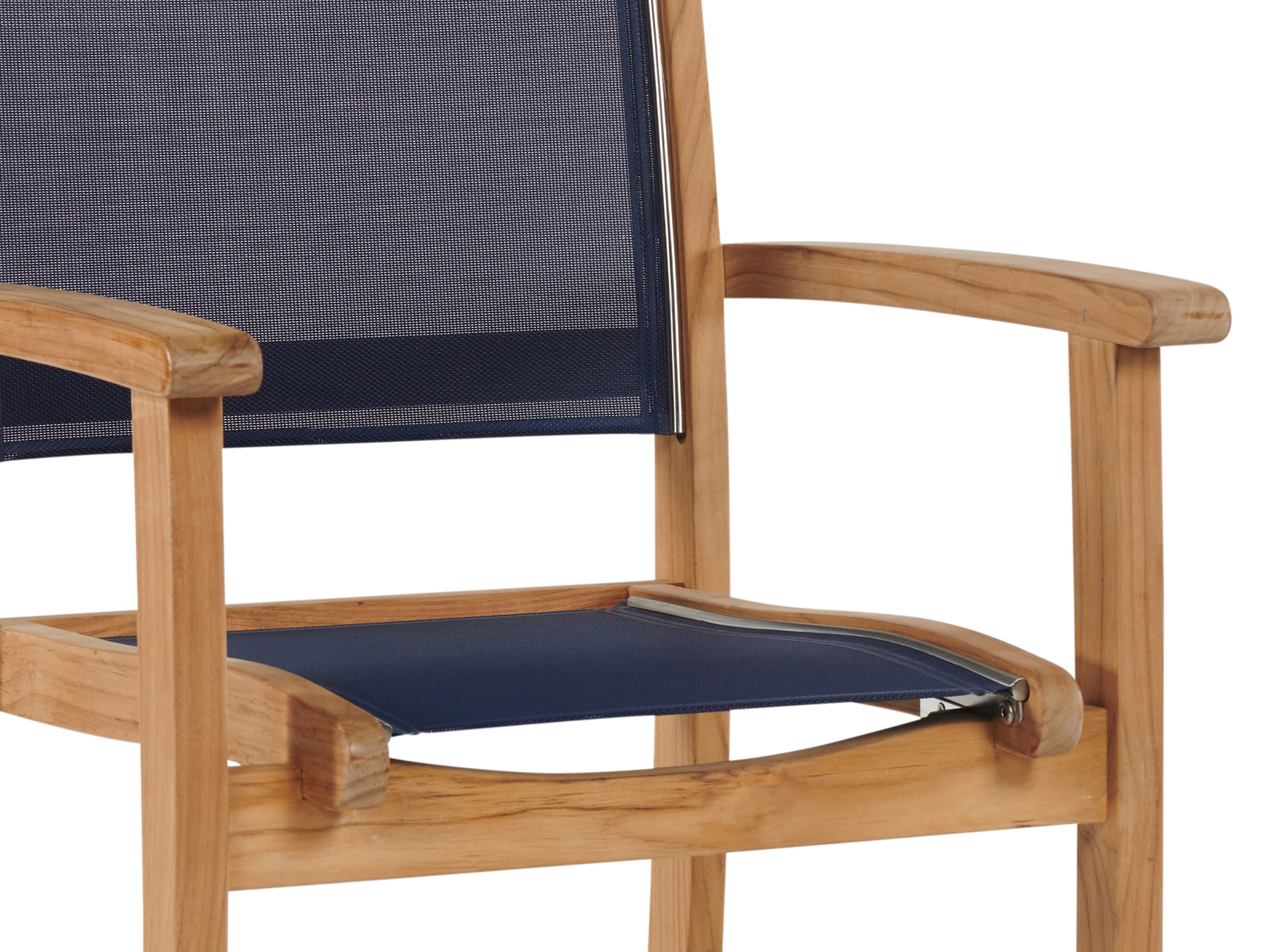 Pearl Teak Blue Outdoor Dining Stacking Armchair (Set of 4) - Ornate Home