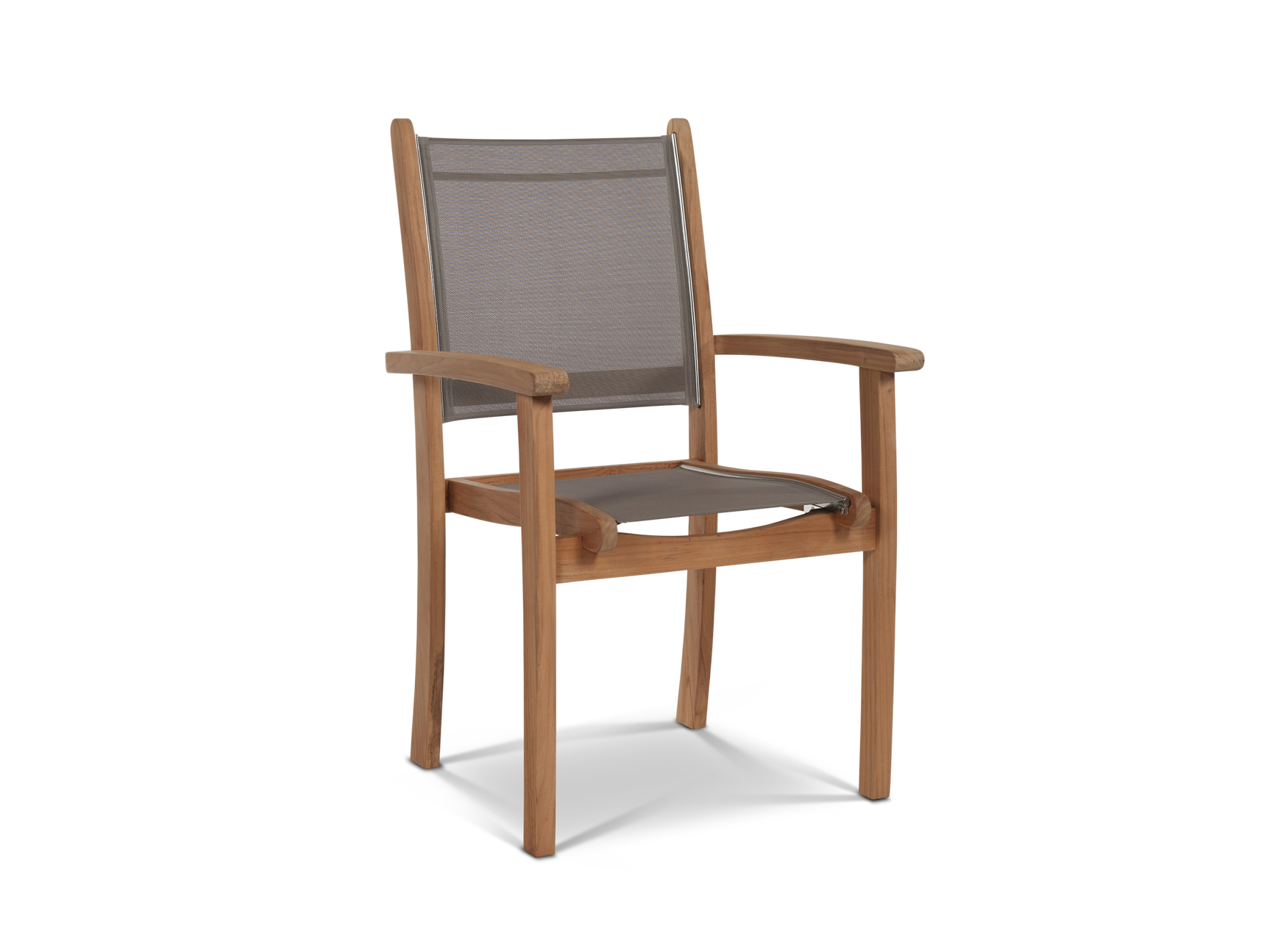 Pearl Teak Taupe Outdoor Dining Stacking Armchair (Set of 4) - Ornate Home