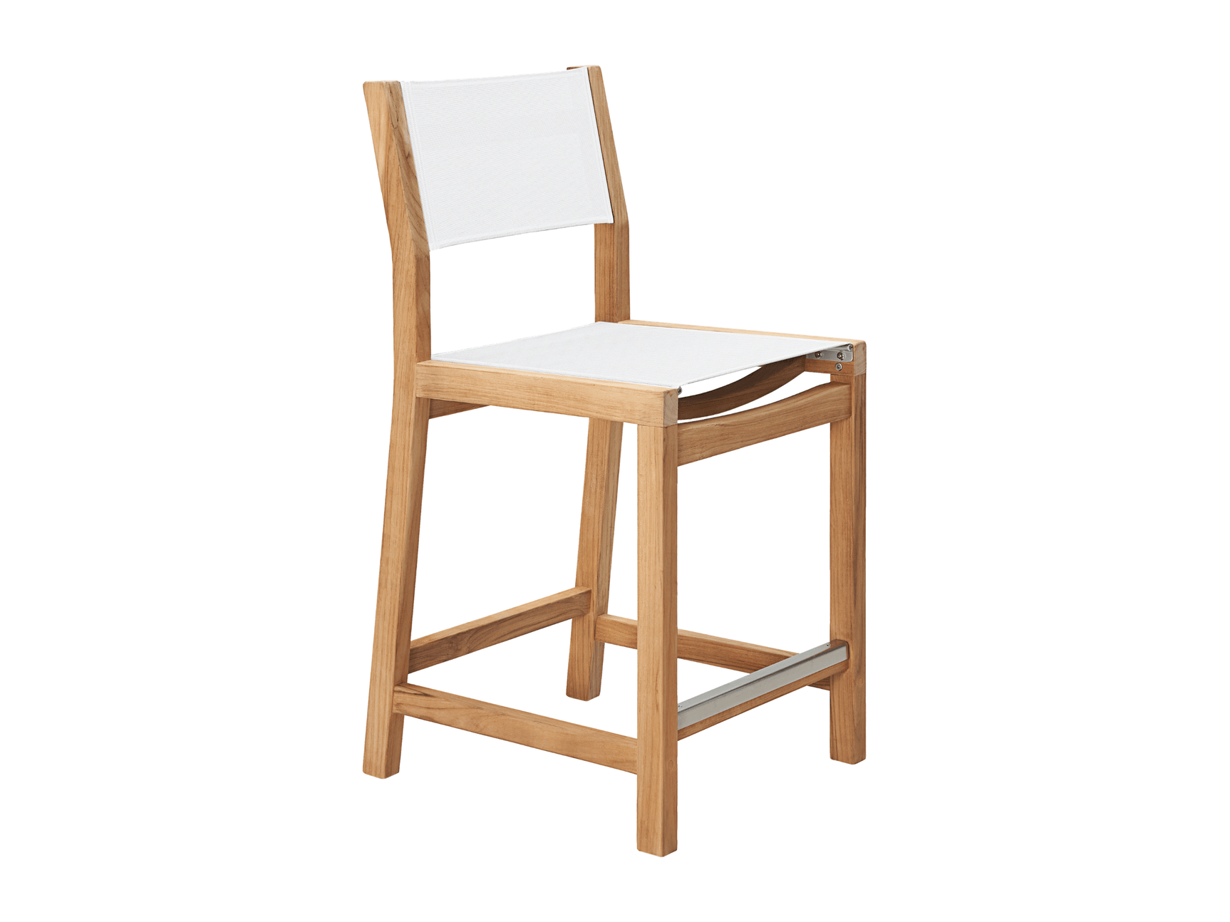 Pearl Teak White Outdoor Counter Height Dining Chair - Ornate Home