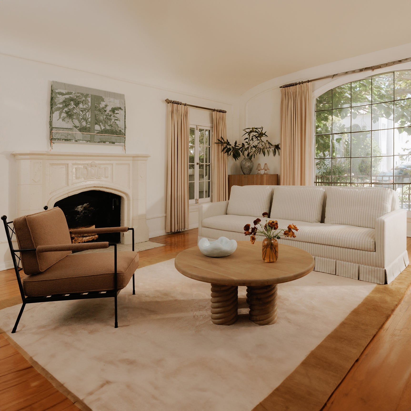 Pellicano Beige Stripe Sofa - Ornate Home