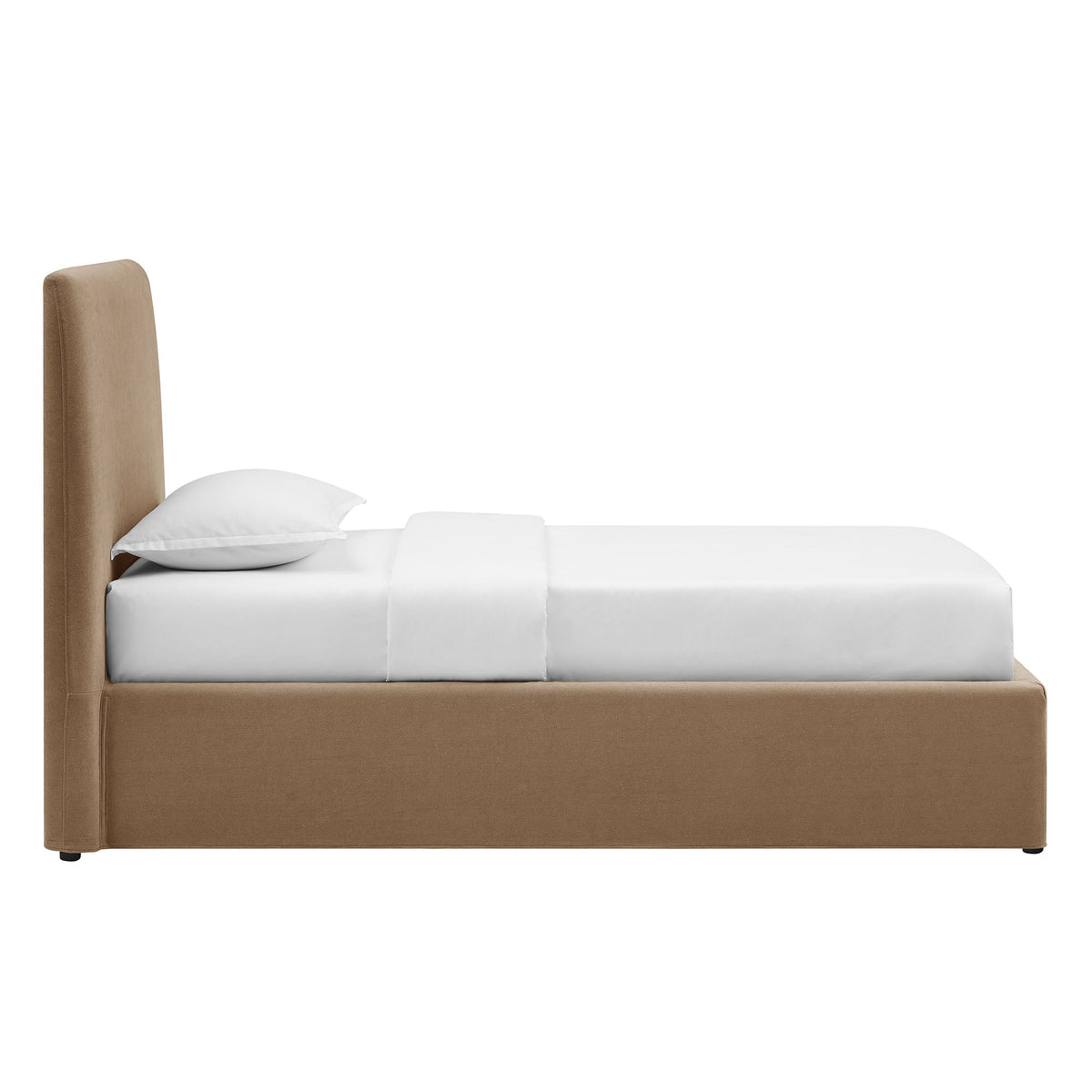 Pemberly Almond Linen Blend Storage Bed with Gas Lift - Ornate Home