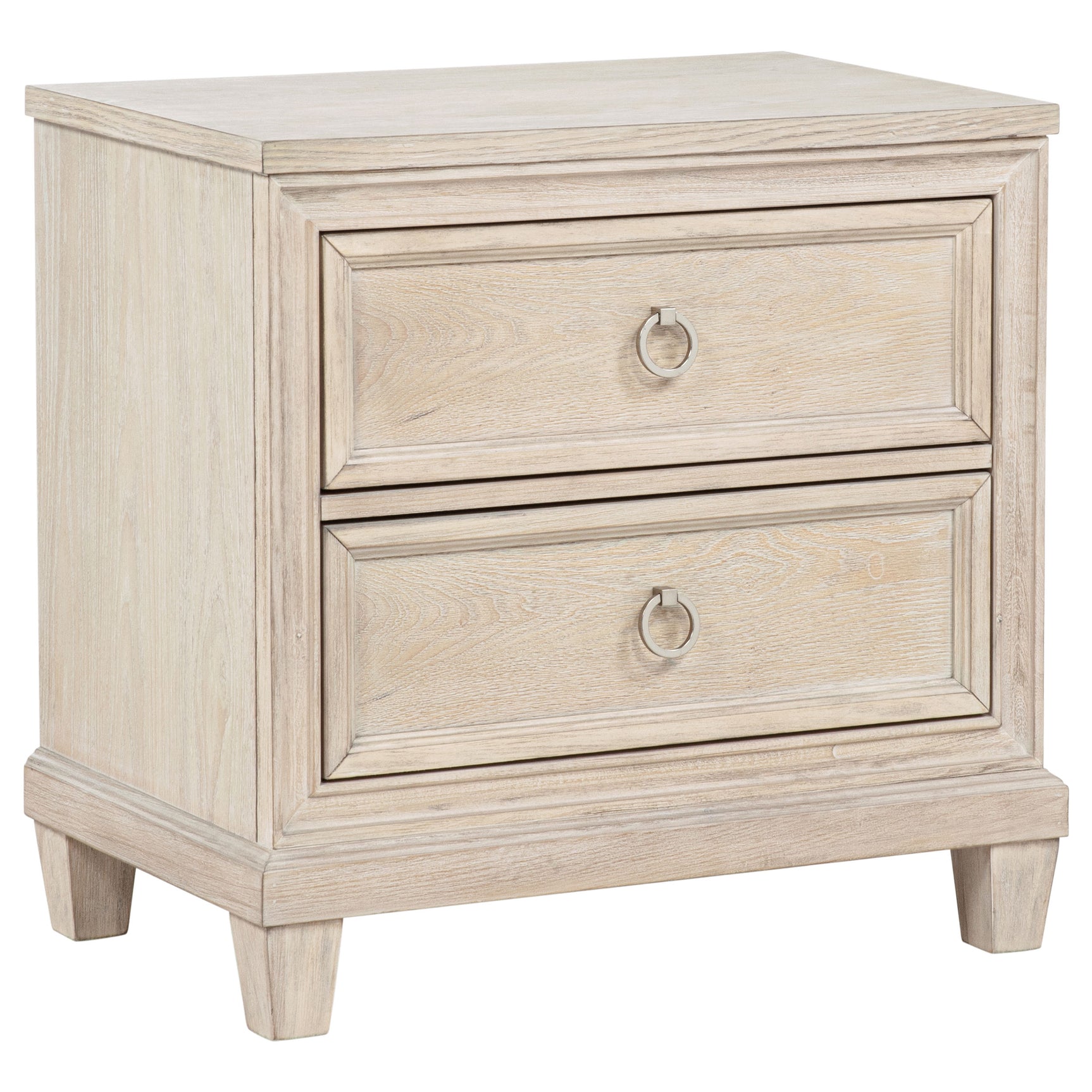 Pembroke Washed Oak 2-drawer Nightstand Bedside Table - Ornate Home