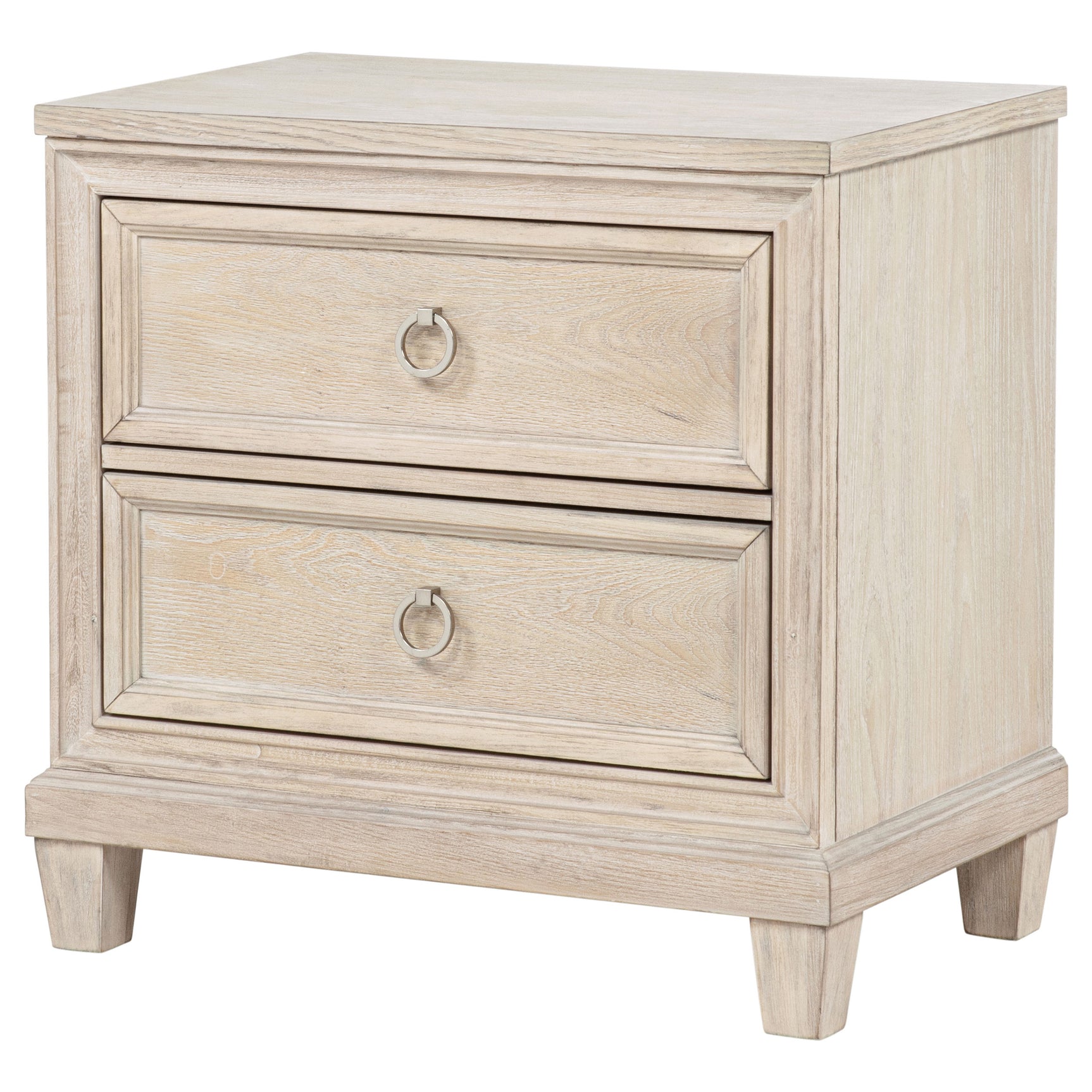 Pembroke Washed Oak 2-drawer Nightstand Bedside Table - Ornate Home