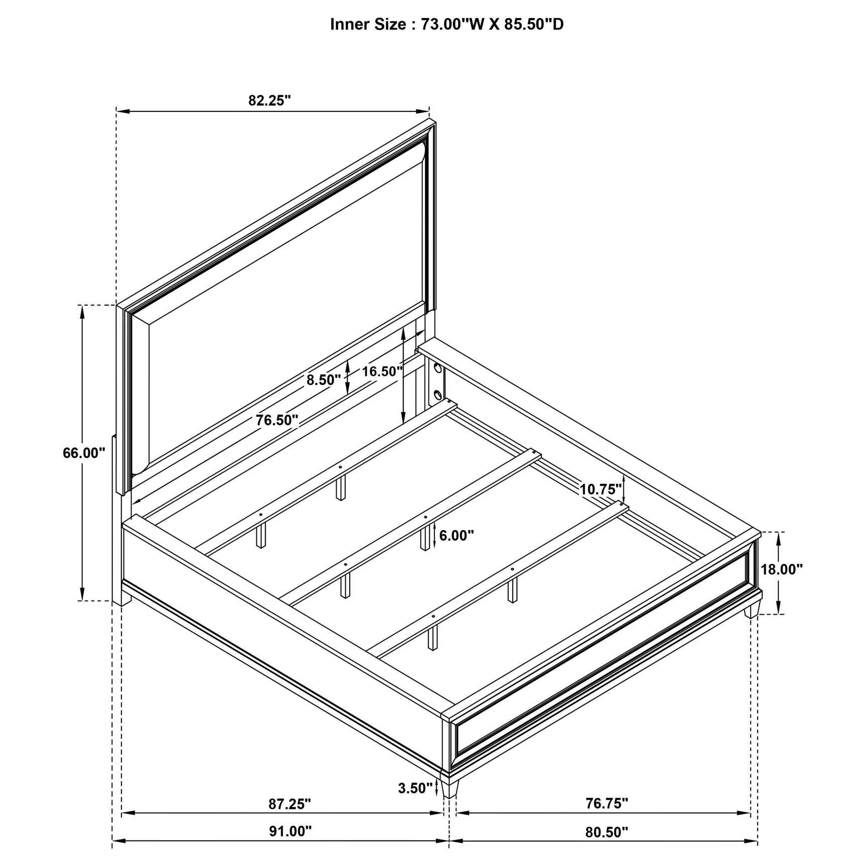 Pembroke Washed Oak 66-inch California King Panel Bed - Ornate Home