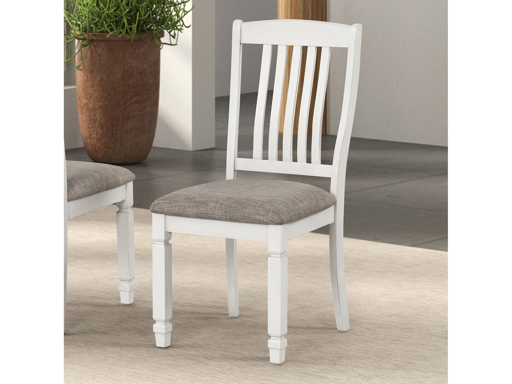 Pendola Rustic White Chair (Set of 2) - Ornate Home