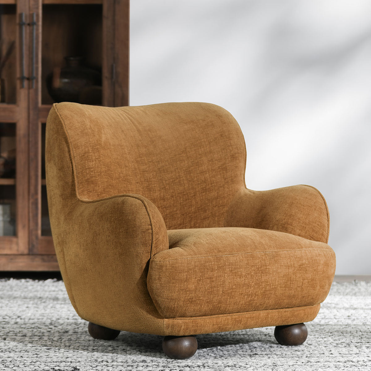 Penelope Amber Upholstered Accent Chair - Ornate Home
