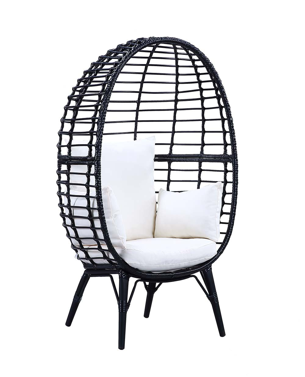 Penelope Black Egg Patio Lounge Chair - Ornate Home