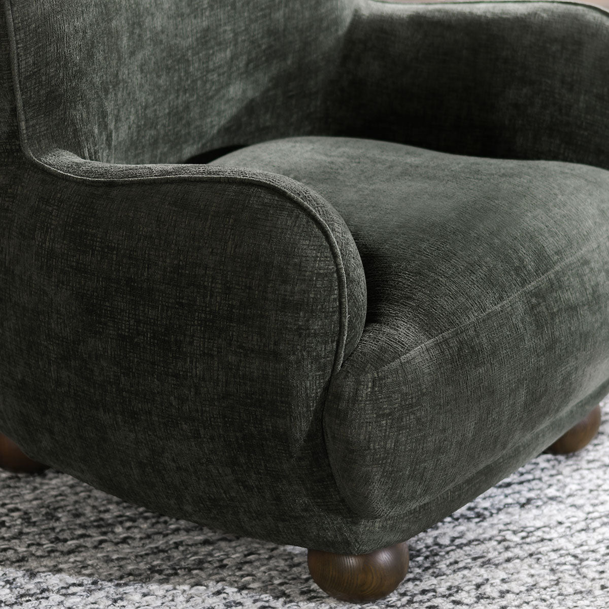 Penelope Forest Green Upholstered Accent Chair - Ornate Home