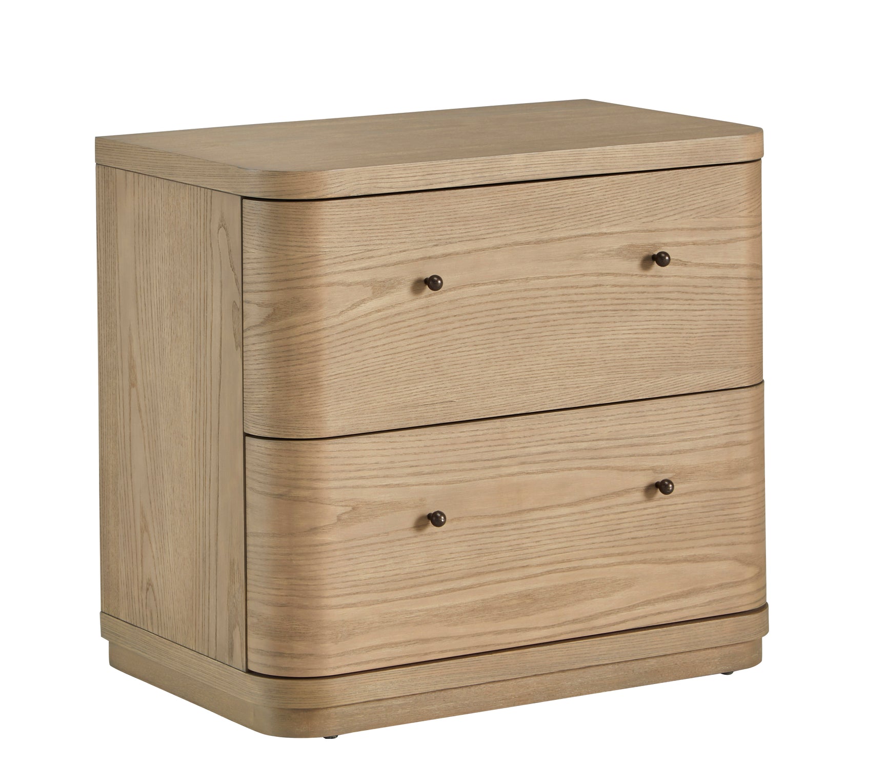 Penny Buff Cream Two Drawer White Ash Nightstand - Ornate Home