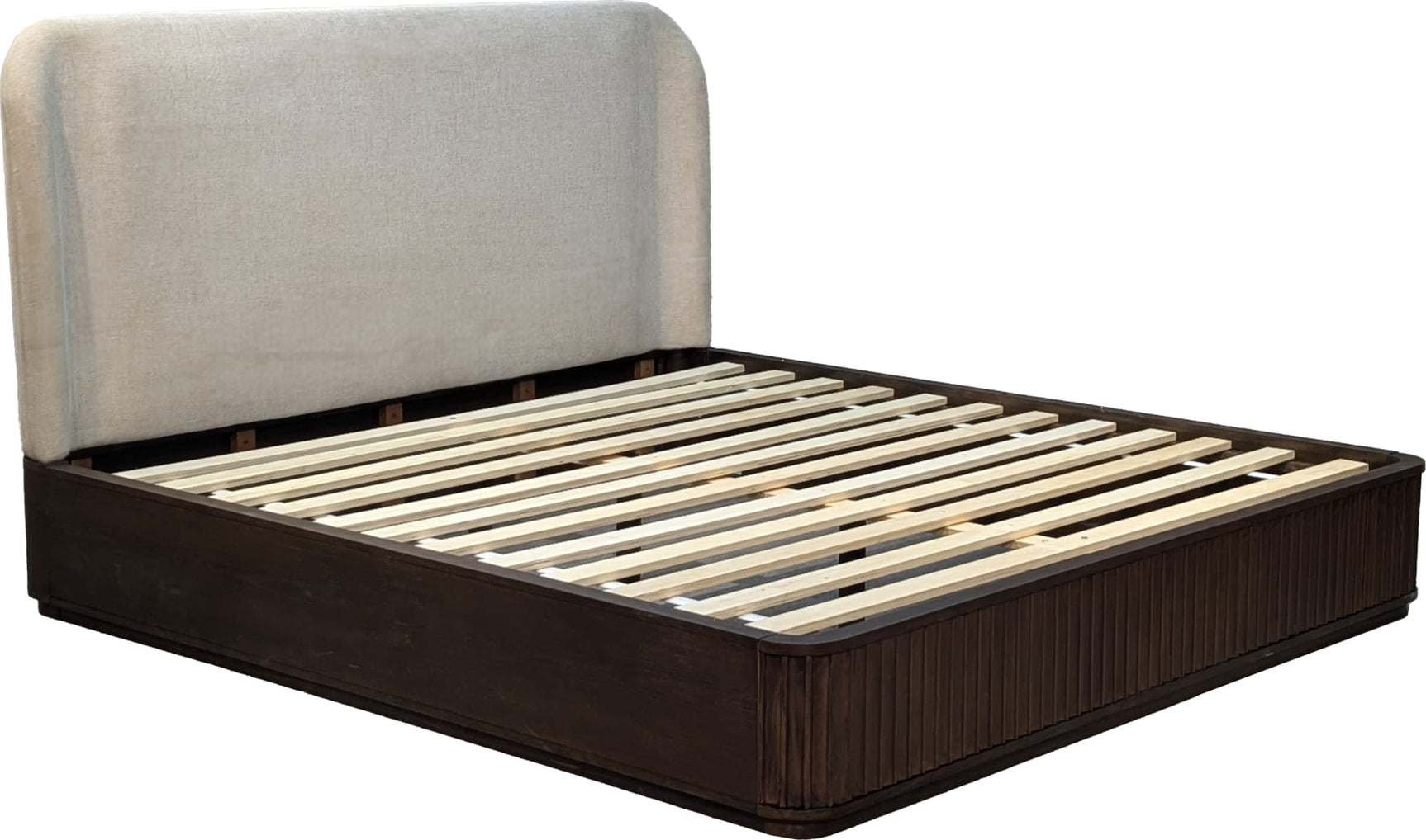 Penny Fluted Chocolate Mousse California King Bed - Ornate Home