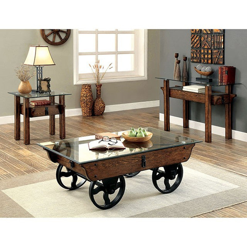 Penny Medium Weathered Oak End Table - Ornate Home